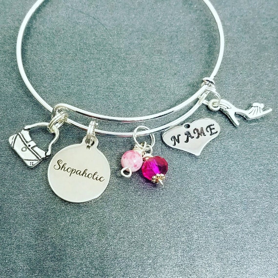 Personalized charm bracelets. Shopping expandable bracelets.