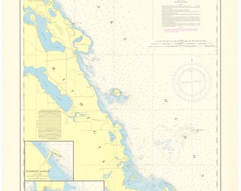 map presque isle bay saginaw etsy