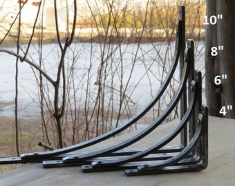 The Station Shelf Bracket or Corbel by Adirondack Blacksmith - Hand forged iron bracket ideal for open shelving