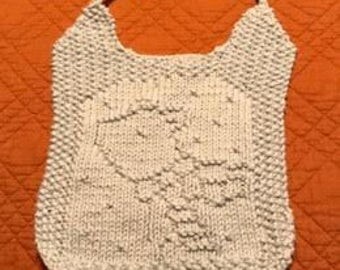 Hand Knit Polar Bear Bib & Washcloth Set