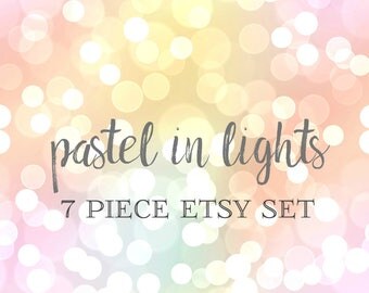 Etsy Banner Set-Bokeh Banner Set-Pink Etsy Set-FREE font change