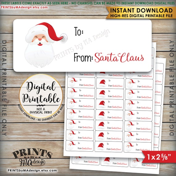 Items Similar To Christmas Labels Santa Labels Christmas Gift Labels 