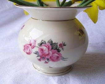 60s Rose Vase / Hand painted / Brand Johann Seltmann-Bavaria