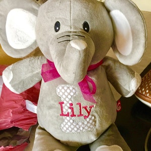 monogrammed stuffed elephant