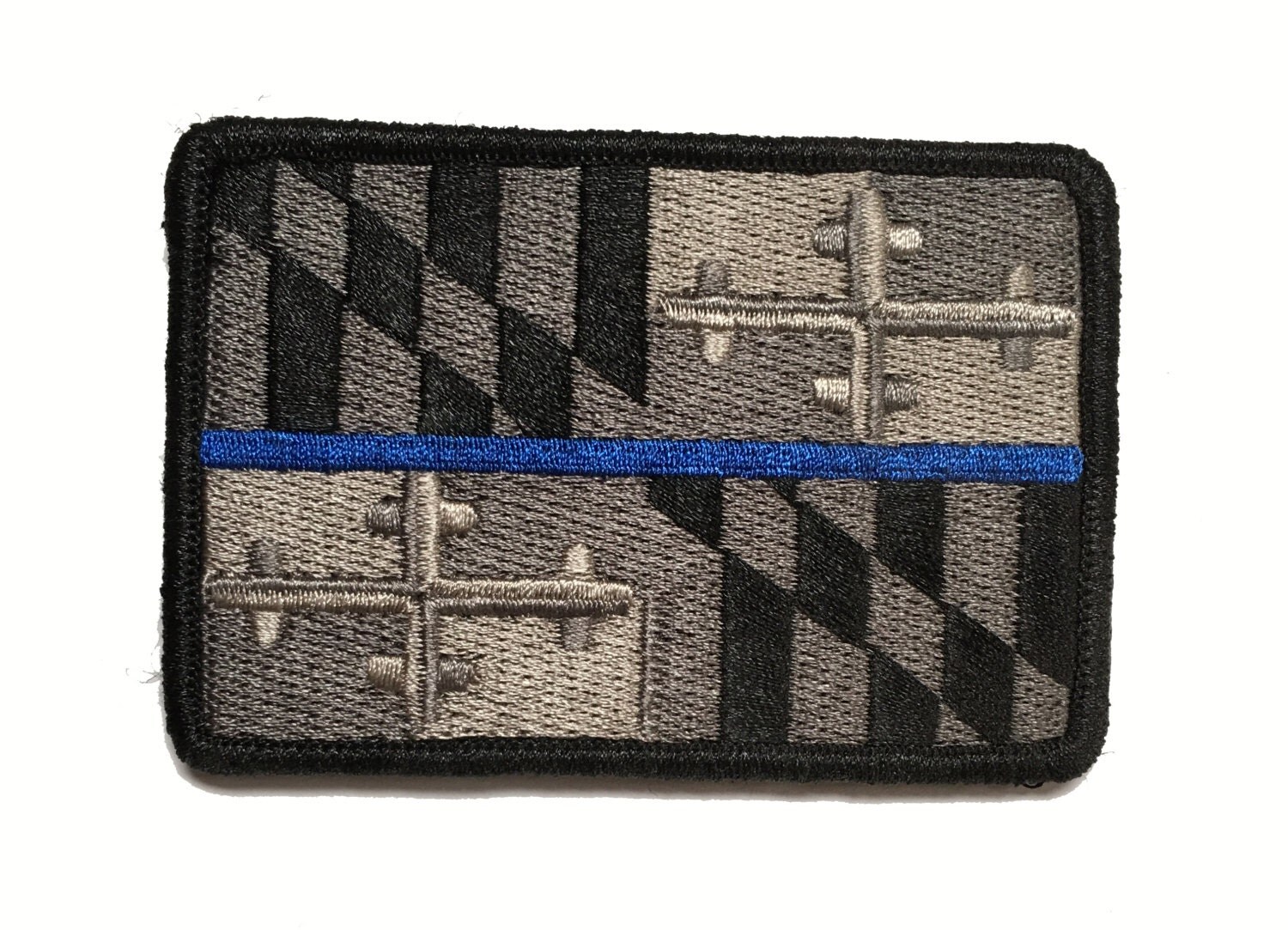 Subdued Thin Blue Line Maryland State Flag Patch For Law