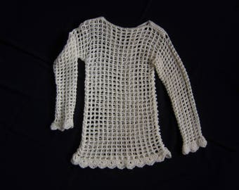 Vintage Cream Knit Sweater Dress