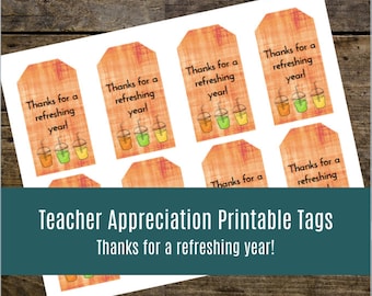 Teacher Thank You Gift Printable Set Water Bottle Labels