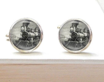 Cuff links - Steam - Engine Vintage Style - - Gifts - Suit Accessories