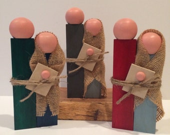 Wooden nativity  Etsy