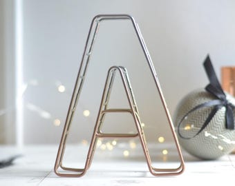 Ombre Powder Coat Letter, Copper Wire Lettering, Wire Letter, Copper wire letter, Copper Home Decor, Copper Anniversary, Gift for girlfriend