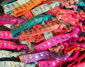 Flamingo Party, Hair Ties, Party Favors, Flamingo, Flamingos, Flamingo Party, Bulk Hair Ties, Flamingo Party Favors, Flamingo Birthday