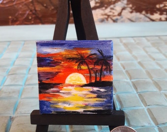 Items similar to Hawaiian Sunset, an original painting on canvas of a ...