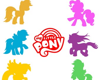 My Little Pony Silhouettes SVG DXF Clipart Vector My little pony Cricut Silhouette Cameo