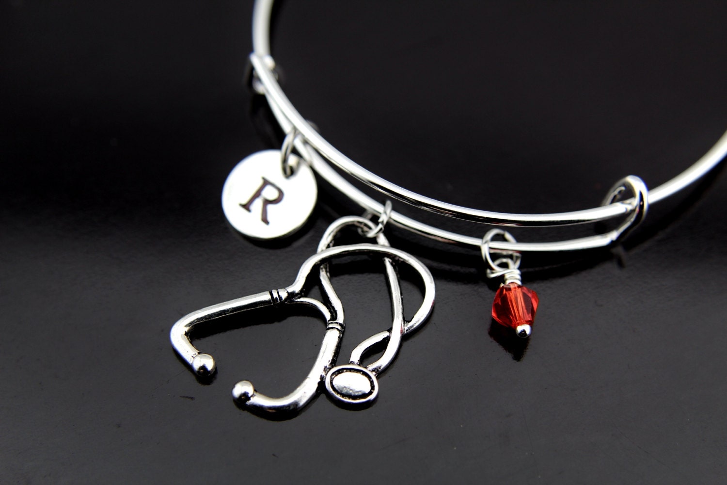Stethoscope Bracelet Bangle Silver Stethoscope CharmBangle
