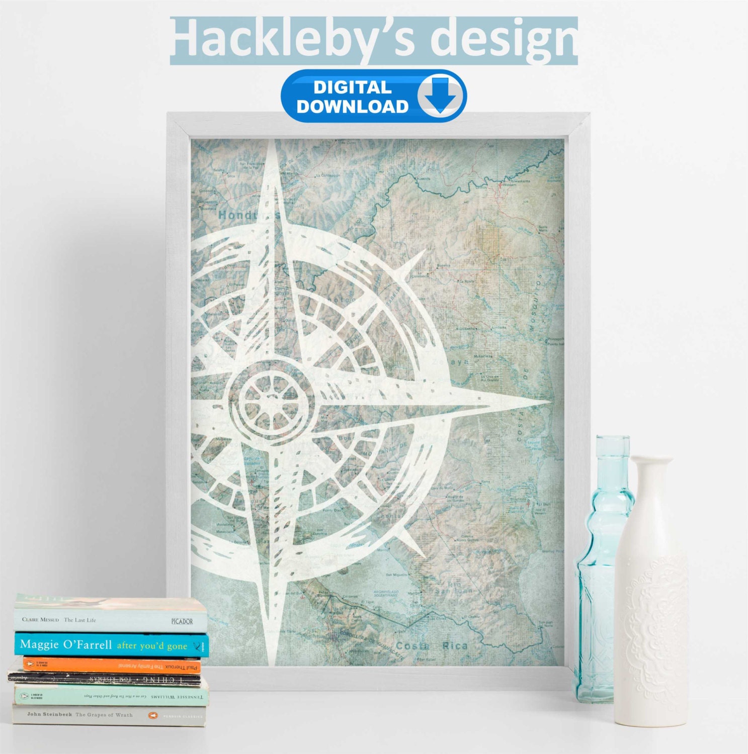 Printable Wall Art Nautical Map Art Nautical Poster
