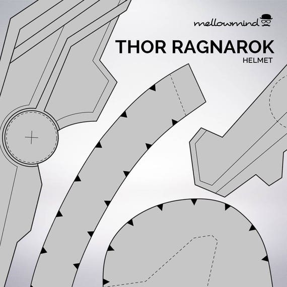 Diy Thor Ragnarok Thor Helmet Templat For Eva Foam From Mellowmindcosplay On Etsy Studio Thor Hammer Printable Template