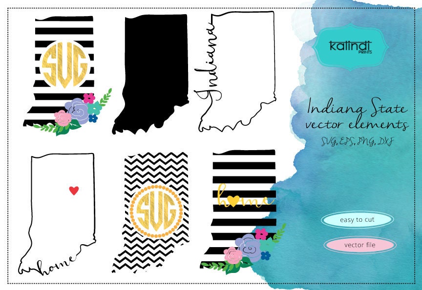 Indiana svg, Indiana vector file, Indiana SVG file, svg, Indiana state, Indiana state silhouette ...