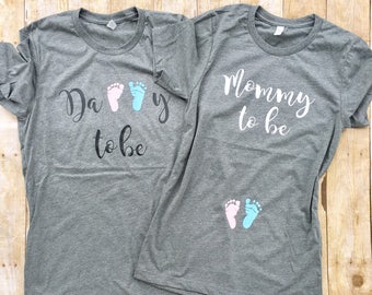 Pregnancy Reveal shirts Couples pregnancy Announcement