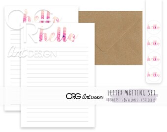 Floral Hello Letter Writing Set | Snailmail Penpals Stationery