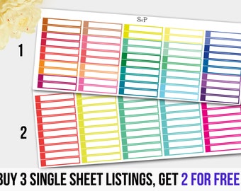 Blank Labels, Header Stickers, Blank Header Stickers, Planner Stickers in Amber and Deep Blue ,ER Vertical Planner