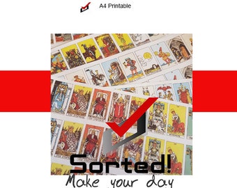 Five Sets of 78 Rider Waite Tarot Cards (390) Minatures - Stickers - Journals