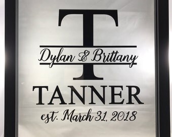 Classy Personalized Floating Frame - Rustic Wedding Gifts - Anniversary Gifts - Bridal Shower - Family Name - Couples Gifts - Housewarming