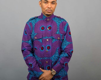 button down ankara gown