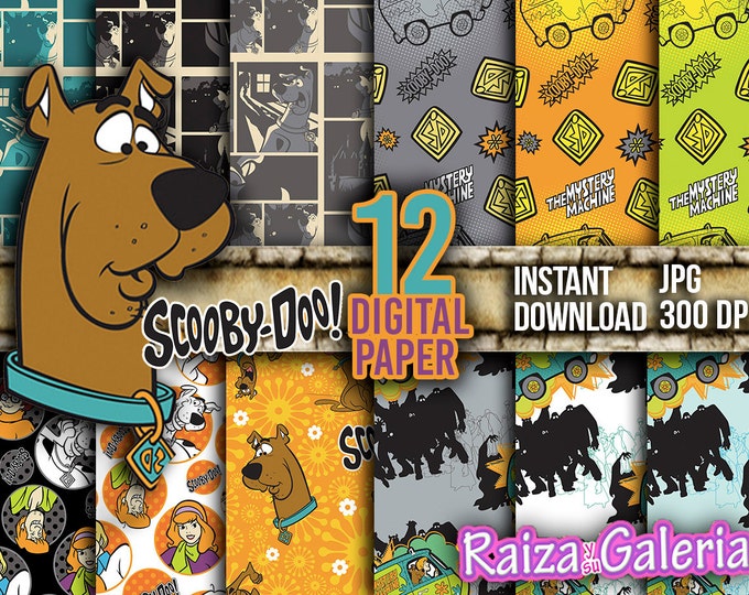 AWESOME Scooby Doo Digital Paper. Instant Download - Scrapbooking - Scooby Doo Printable Paper Craft!
