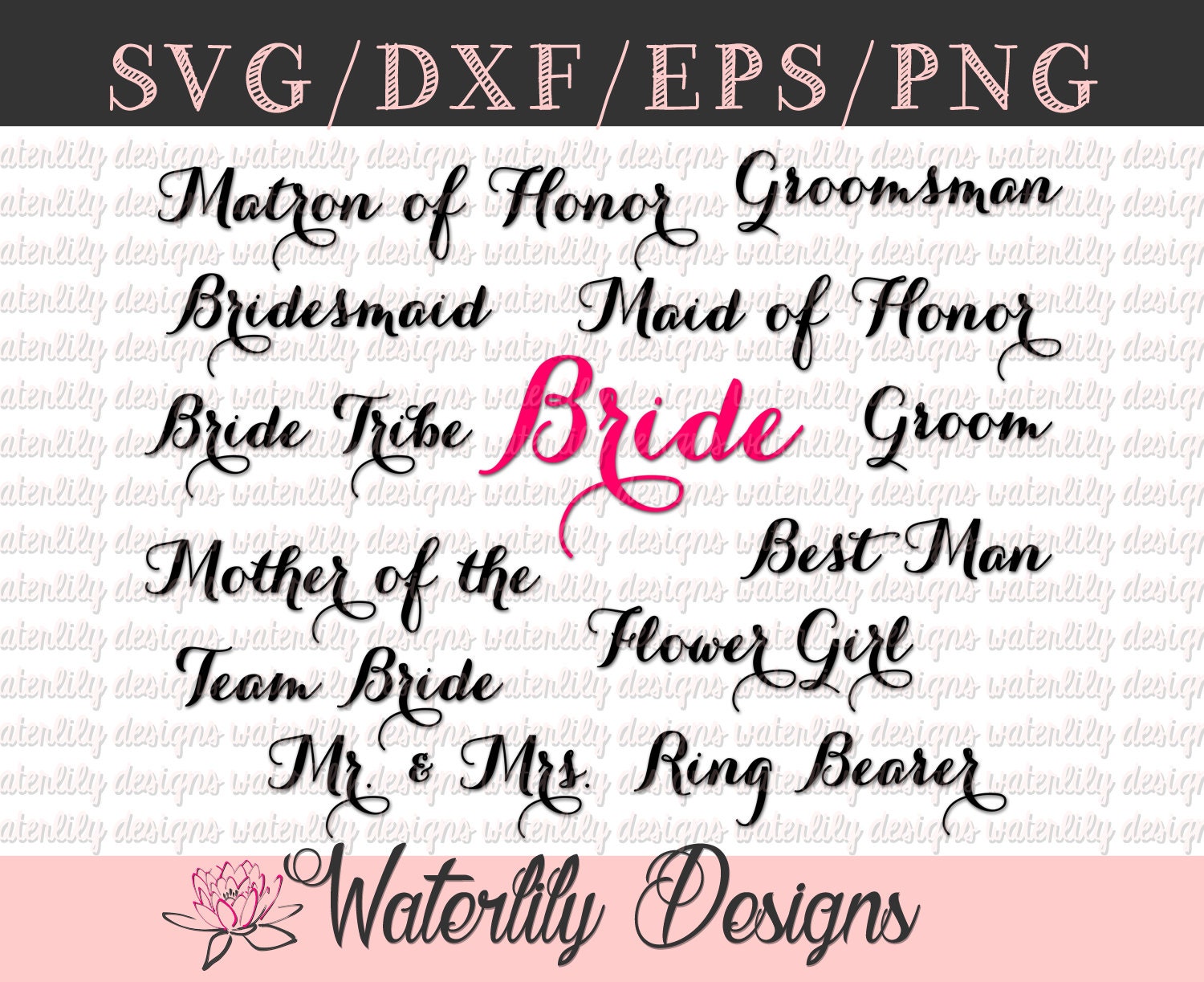 Download Bridal Party SVG/DXF Cut File Instant Download Vector