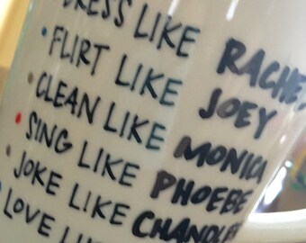 His and Hers- Custom wedding gift- Hubby and Wifey mugs- f.r.i.e.n.d.s- princess consuela banana hammock- crap bag- funny- friends fan mug