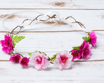 FLower Head Crown flower Headband Bridal Tiara Crown Festival wreath crown Flowergirl head band FLowergirl head crown