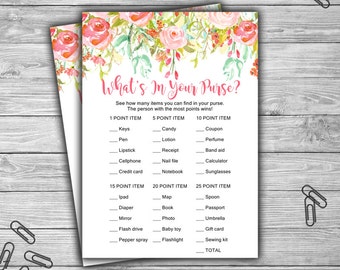 24 Personalized Baby Shower Game Cards What's in Your