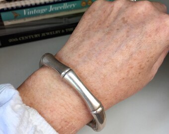 Vintage Gucci sterling silver bamboo cuff bracelet, Designer, Gift, Collector, Keepsake, Anniversary, Jewelry, Jewellery, Iconic, Love Token