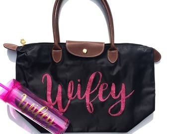Wifey tote bag. Wifey honeymoon bag. Wifey nylon tote bag. Honeymoon tote. Gifts for bride. Bride Gift. Wifey canvas tote bag. Honeymoon bag