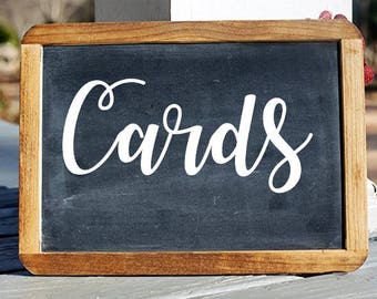 Cards Vinyl Decal, Wedding Card Box Sticker, Wedding Sign, Script CARDS decal, Wedding Stickers, Vinyl Stickers, Wedding Reception Sticker