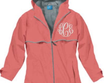 Monogrammed Charles River Rain Jacket