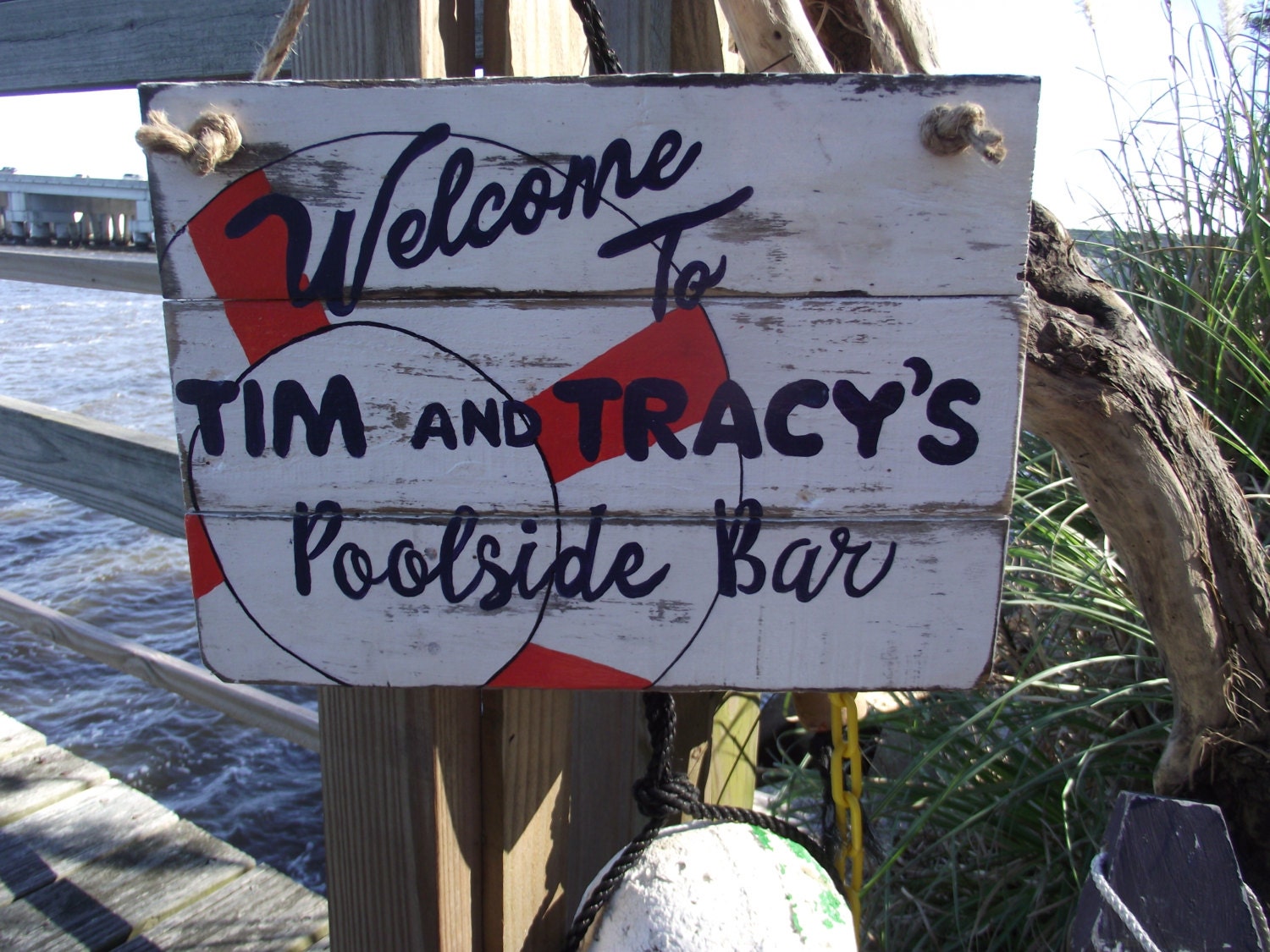 Custom pool bar sign Custom nautical sign Handpainted