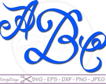 Script Alphabet Font SVG DXF, eps font, Cut Files for Cricut, svg fonts, Letter Alphabet Set, eps Vector files, Vinyl Cut, Silhouette files