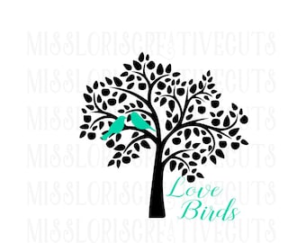 love birds and tree SVG Cut file Cricut explore file Love Wedding fabric decalscrapbook vinyl decal wood sign t shirt cricut cameo