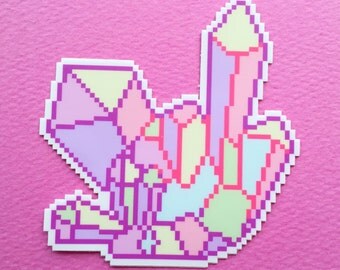aura crystal vinyl sticker feat. pixel art by bitmapdreams