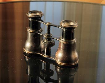 Antique Opera Glasses with Leather Barrels