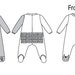 Sewing Pattern for Infants' Footed Jumpsuits, Kwik Sew Pattern 3960, Babies Sleeper Pattern, One Piece Footed Sleepers, Boy Girl