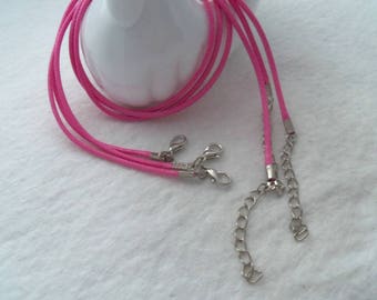 Hot Pink - 17 inch Waxed Cotton Neck Cord, Pack of 3 (1190)
