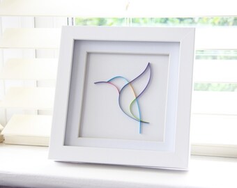 Hummingbird art gift, Hummingbird quilling, Colourful Hummingbird, Home wall art, Bird of joy, Hummingbird spirit animal, Birds lover gift