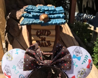 Chip and Dale Chipmunks Mickey Minnie Mouse Ears Rescue Rangers Head Band Headband