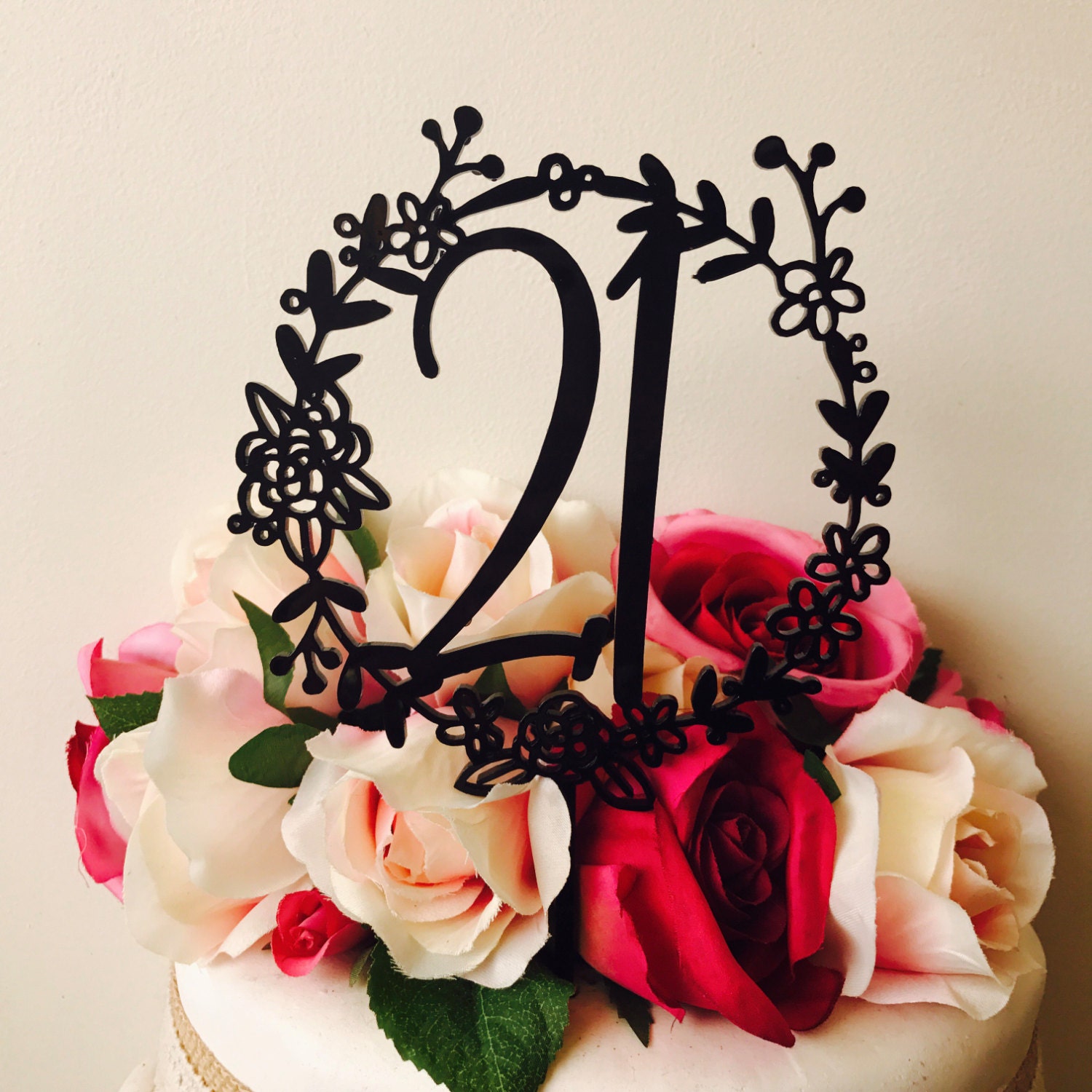 Wreath 21st Cake Topper Boho Cake Cake Topper Cake Decoration