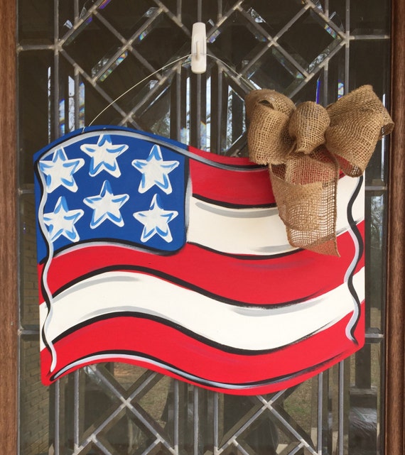 American Flag door hanger patriotic door hanger 4th of July