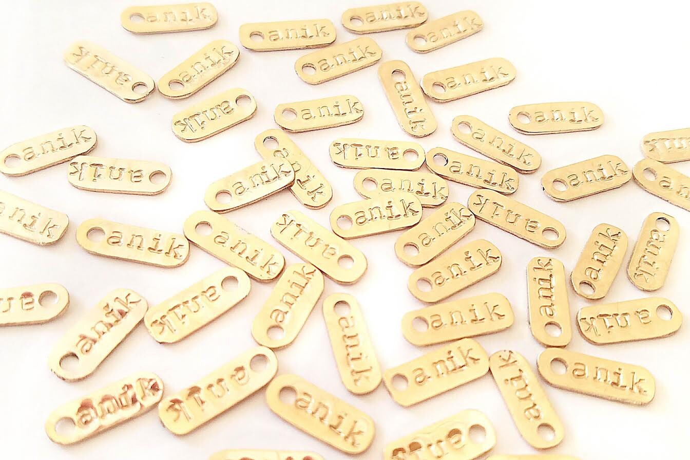 Jewelry Tags 14K Goldfill Rectangular Handstamped Custom