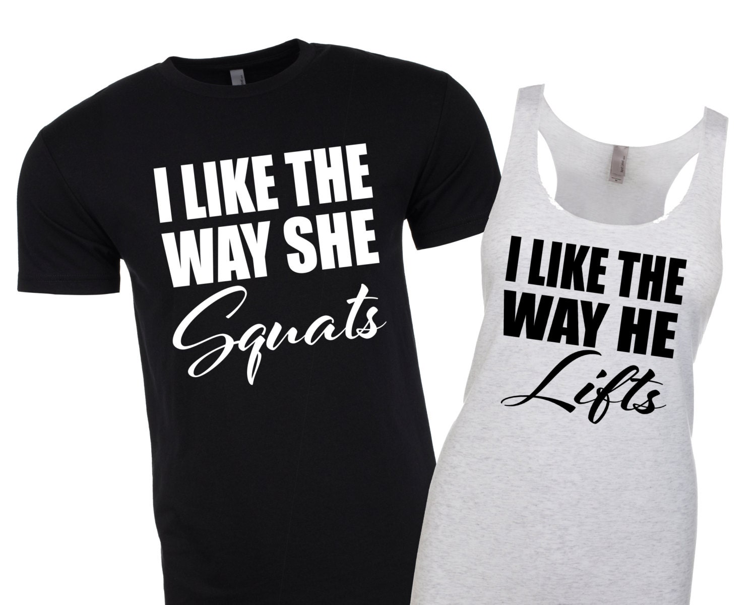 His and Hers Workout Shirts. Couples Workout Shirts. I Like