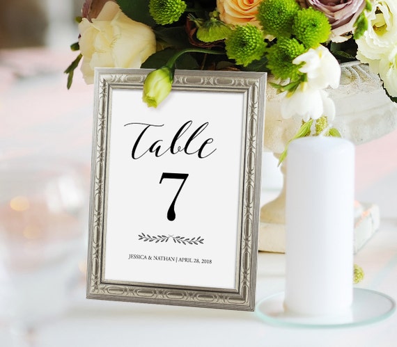 Wedding Table Number Card Printable Rustic Reception Seating